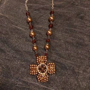 Nice mini bronze pearl necklace